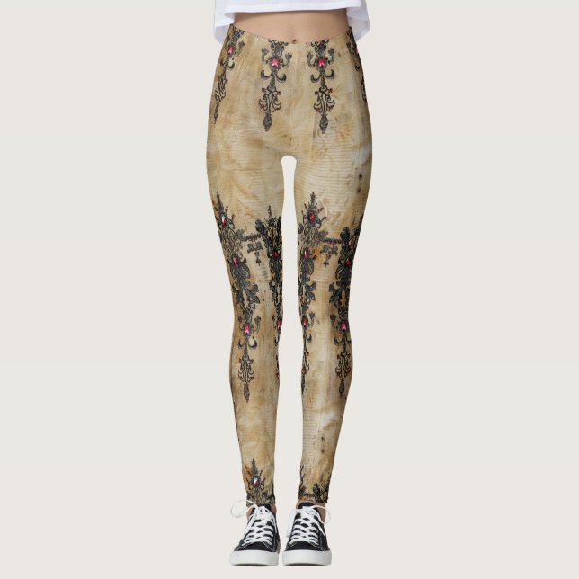 Legging Padrão Gótico de Renda Rubi Victoriano (3) (Frente)