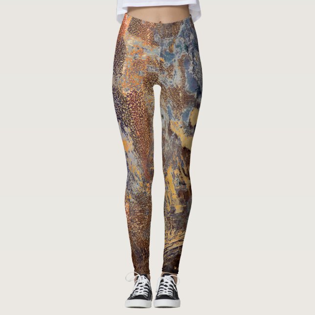 Legging Padrão gráfico com Abstrato de metal revestido por (Frente)