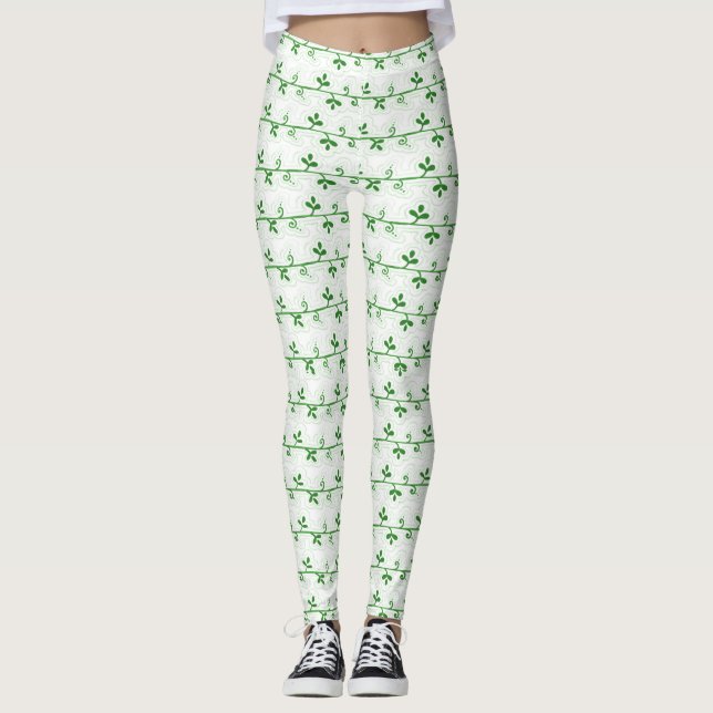 Legging Padrão Gráfico Floral Sem Vista (Frente)