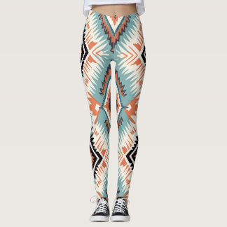 Legging Padrão Grande Tribal Ocidental Aztec