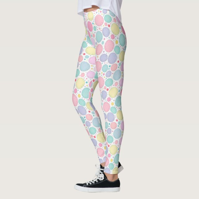 Legging Padrão Imperfeito de Pontos Pastel (Esquerda)