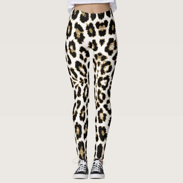 Legging Padrão Impressão de Leopardo Animal Cheetah (Frente)