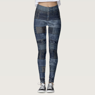 Legging Padrão Ininterrupto de Correção Indigo Denim (2)
