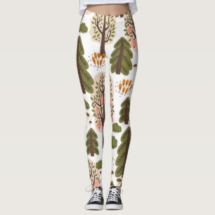Legging Padrão Invisível da Floresta do outono de abstrato