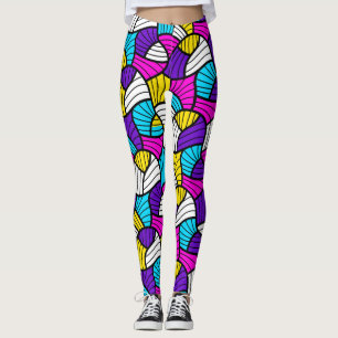 Legging Padrão Invisível das Linhas Abstrato Coloridas
