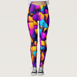 Legging Padrão Isométrico 3D Amarelo-twitch moderno