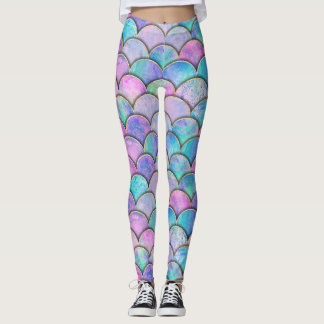 Legging Padrão Japonês de Escala de Sereia