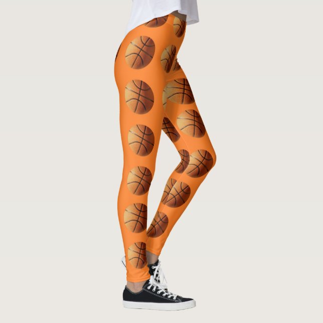 Legging Padrão Laranja Basketball, (Direita)