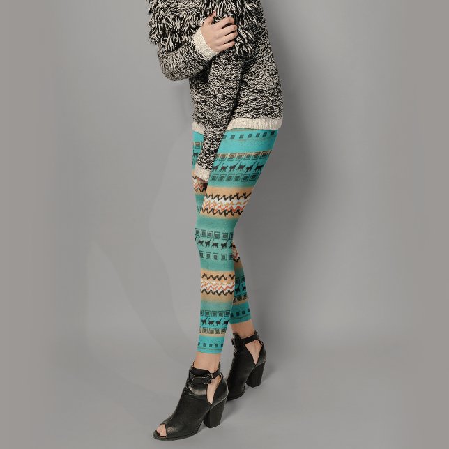 Legging Padrão Laranja Verde (Criador carregado)