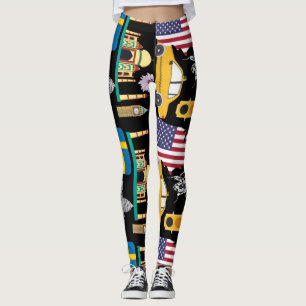 Legging Padrão legal moderno nos EUA, na moda único e fofo