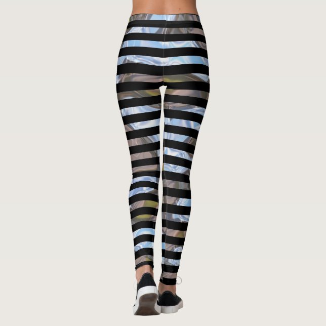 Legging Padrão Legal Único do Stripe do Diversão (Verso)