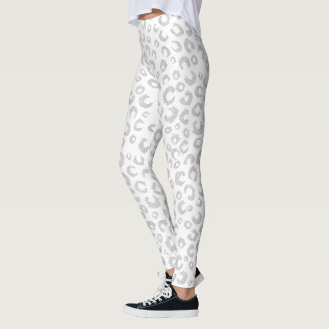 Legging Padrão-Leopardo Elegante Silver Glitter (Esquerda)