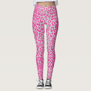 Legging Padrão-leopardo em tecido rosa e cinza adulto