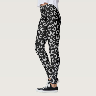 Legging Padrão-Leopardo Negro Elegante