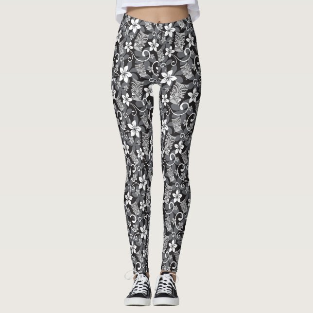 LEGGING PADRÃO LUAU TIKI (CARVÃO) (Frente)