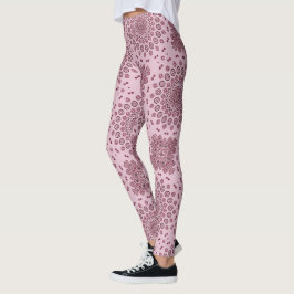 Legging Padrão Mandala Rosa e Borgonha