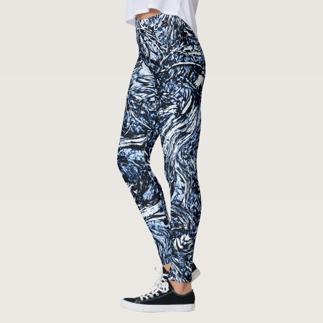 Legging Padrão marinho Azul Natureza (Esquerda)