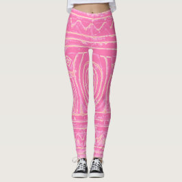 Legging Padrão Mesopotâmico Sumeriano Rosa