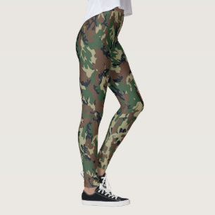 Legging Padrão Militar da Camouflage Woodland