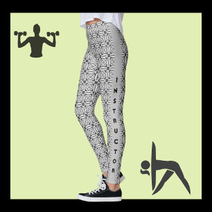 Legging Padrão minimalista moderno em tons de cinza e text
