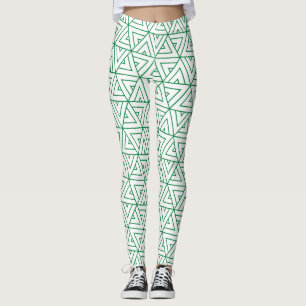 Legging Padrão mínimo branco hexágono