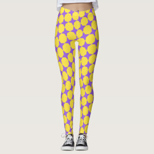 Legging Padrão mínimo violeta amarelo da bactéria