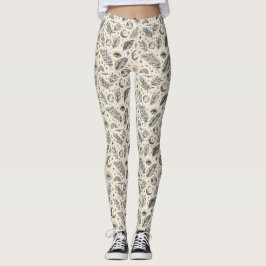 Legging Padrão Místico Celestial de Lua e Estrelas