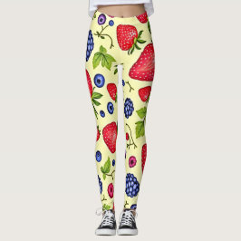 Legging Padrão Misturado de Berry Sem Costura