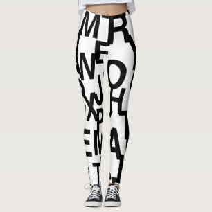 Legging Padrão moderno, abstrato, confuso com letras