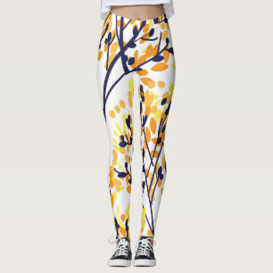 Legging Padrão Moderno da Árvore de outono de abstrato