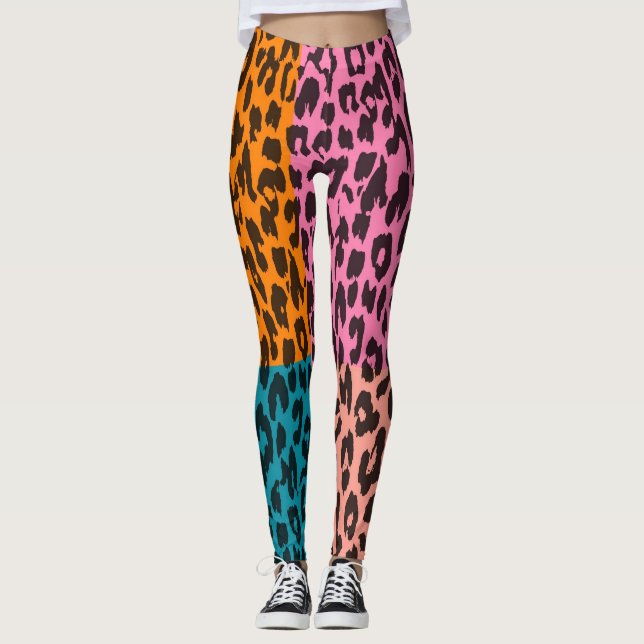 Legging Padrão moderno da pele do Leopardo #15 (Frente)