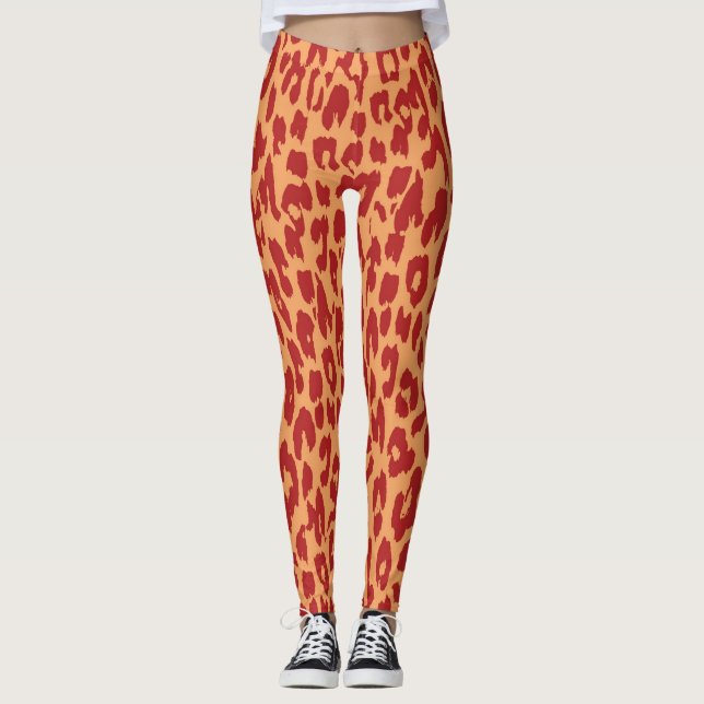 Legging Padrão moderno da pele do Leopardo #19 (Frente)