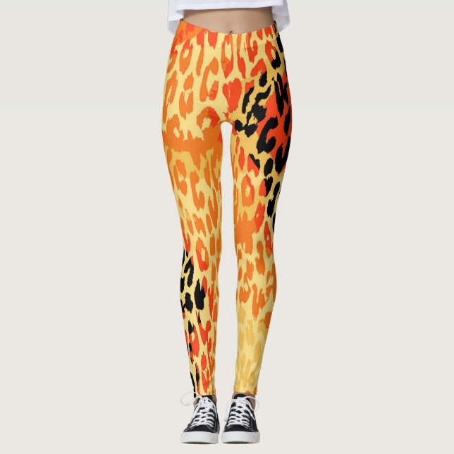 Legging Padrão moderno da pele do Leopardo #20 (Frente)