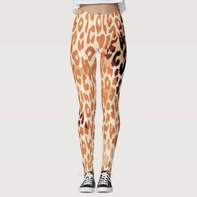 Legging Padrão moderno da pele do Leopardo #21 (Frente)