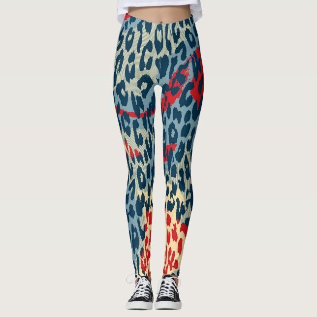 Legging Padrão moderno da pele do Leopardo #22 (Frente)