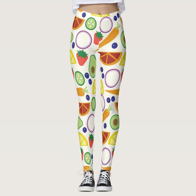 Legging Padrão moderno de Frutas e vegetais (Frente)