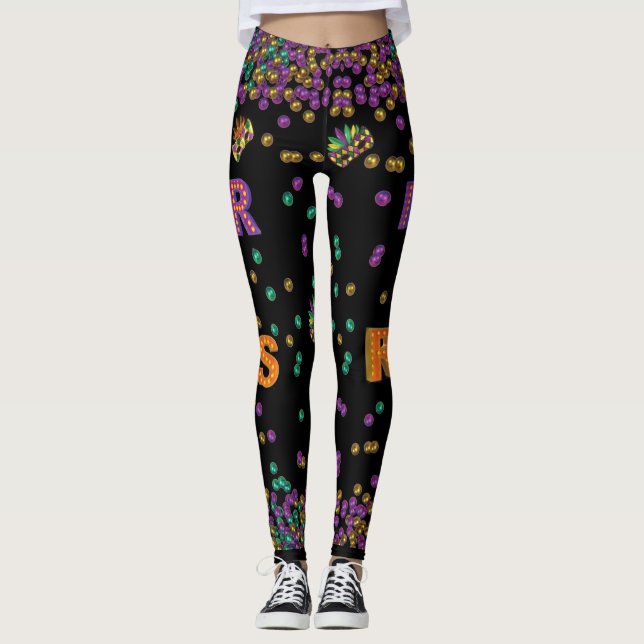 Legging Padrão moderno de Mardi Gras (Frente)