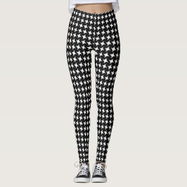 Legging Padrão moderno dos dentes de Black & White Hounds