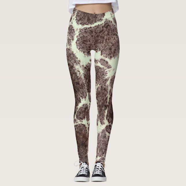 Legging Padrão Moderno Elegante Gemstone Tortoise Giraffe (Frente)