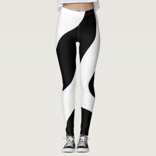 Legging Padrão moderno em preto e branco sem forma definid