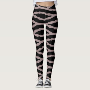 Legging Padrão Moderno Geométrico Rosa e Preto de Santa Fe