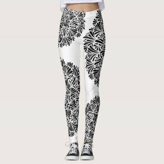 Legging Padrão moderno preto e branco de Mandala Geométric