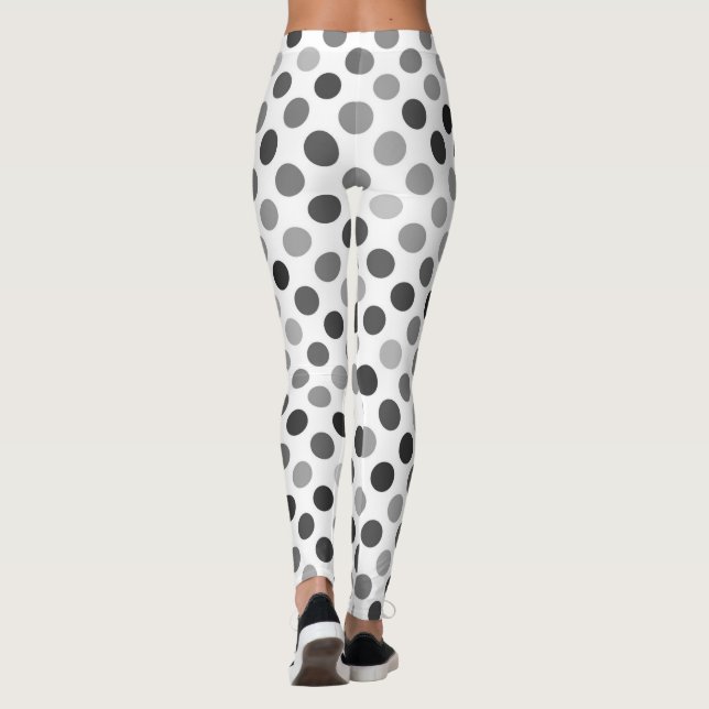 Legging Padrão monocromático de Bolinhas (pontos pretos e  (Verso)