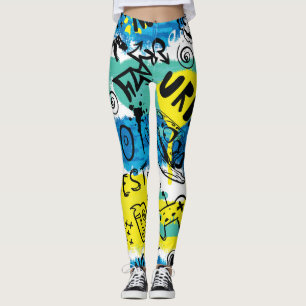 Legging Padrão Monster Hand Drawn Kids