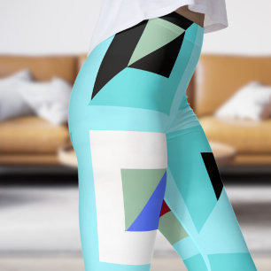 Legging Padrão Mosaico Azul do abstrato Cadet