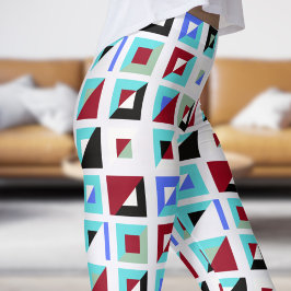 Legging Padrão Mosaico Branco abstrato Ghost