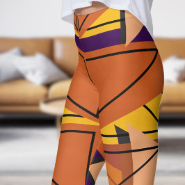 Legging Padrão Mosaico Roxo Escuro Vibrante