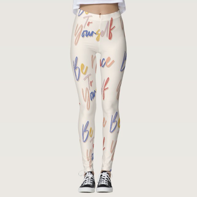 Legging Padrão Motivacional Colorido (Frente)