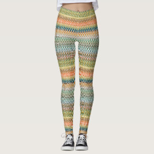 Legging Padrão multicolorido Zigzag