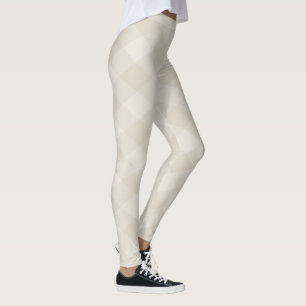 Legging Padrão Na moda Modern Beige Offwhite Argyle